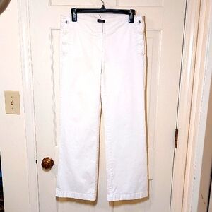 LOFT White Marisa Sailor Trousers, Size 4P